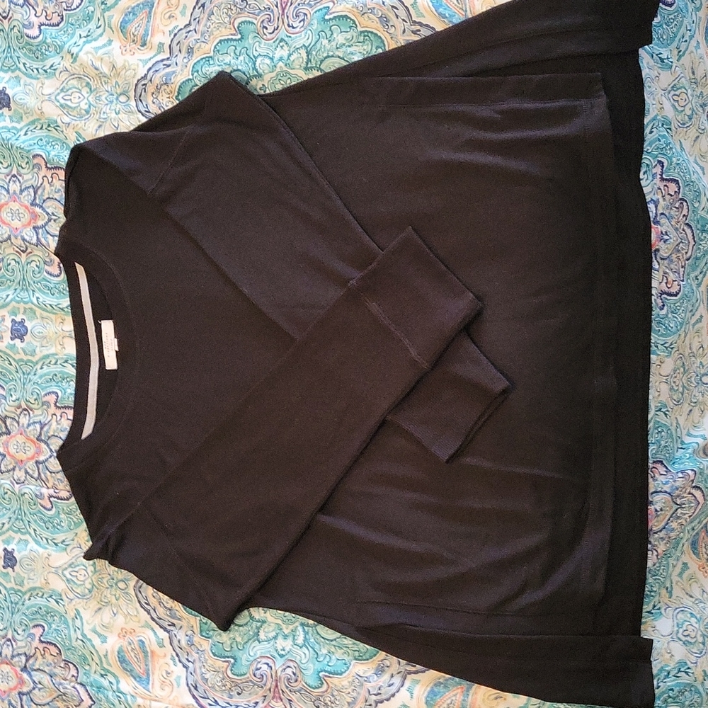 New Directions Black Lightweight Sweater Top